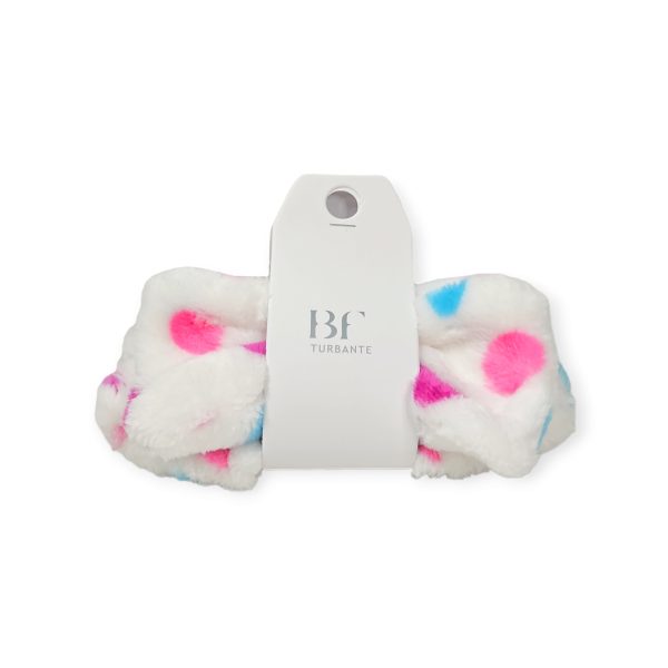 Turbante para Skincare - Topos Lazo Blanco - Imagen 2