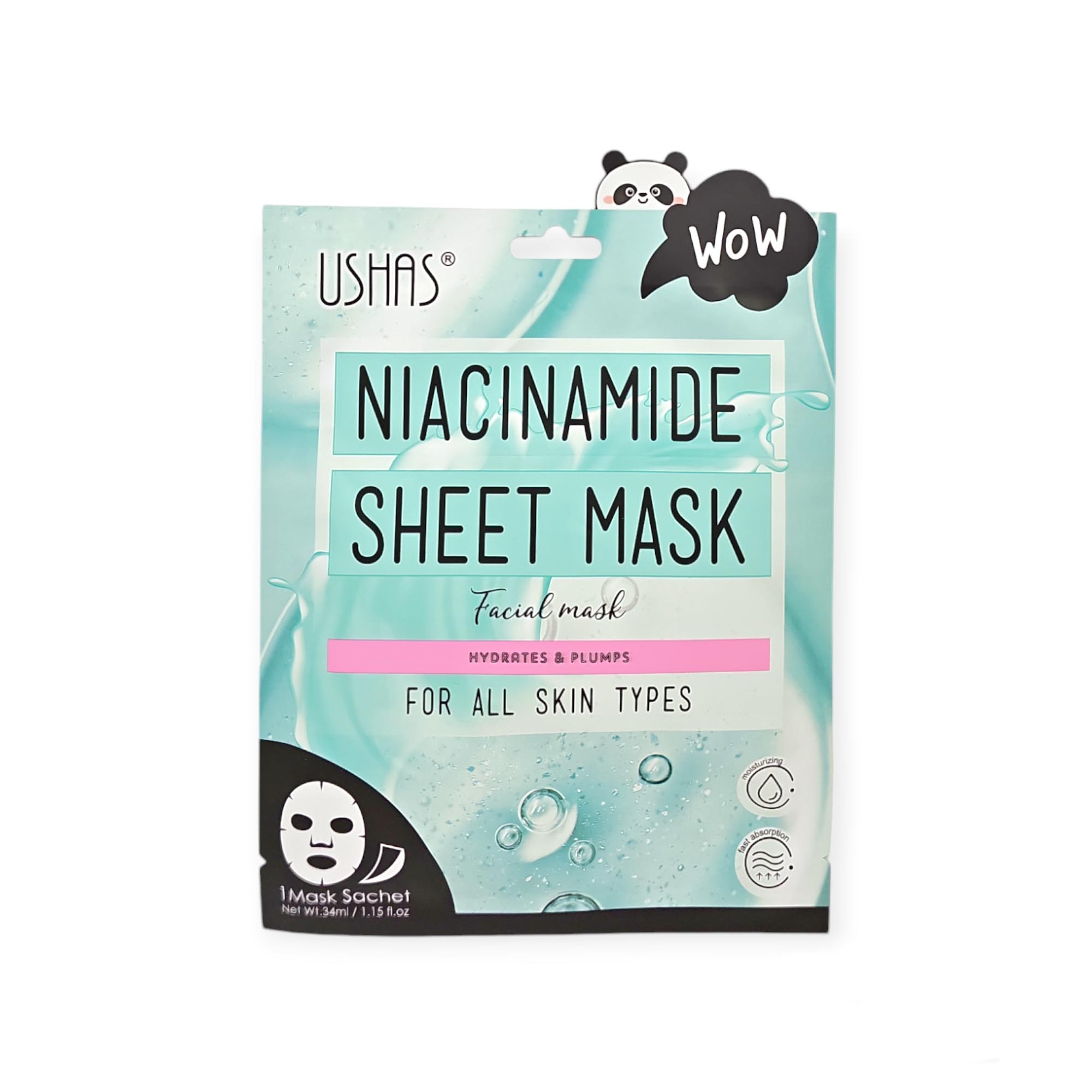 Mascarilla facial Niacinamida- USHAS - Pinti cosmetics