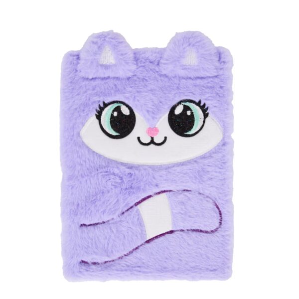 Cuaderno de peluche Gato Lila