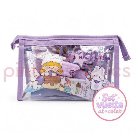 Set Estuche Vuelta al Cole Violeta
