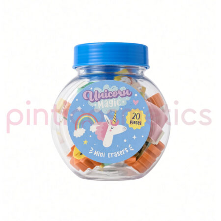 Bote de Mini Gomas de Borrar Unicornio Mágico